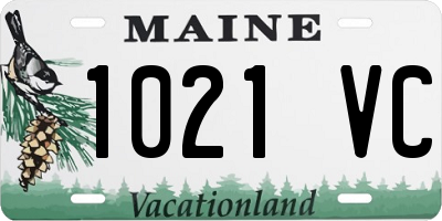 ME license plate 1021VC
