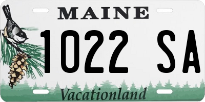 ME license plate 1022SA