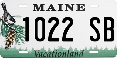 ME license plate 1022SB