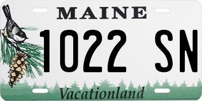 ME license plate 1022SN