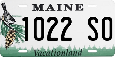 ME license plate 1022SO