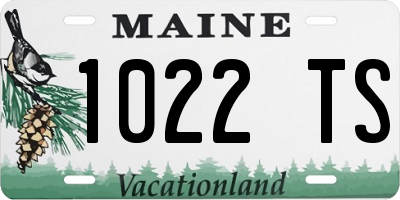 ME license plate 1022TS