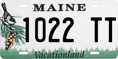 ME license plate 1022TT