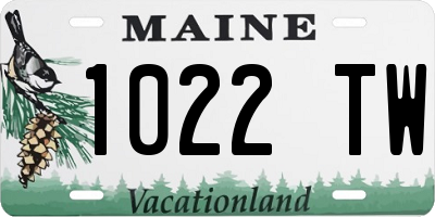 ME license plate 1022TW