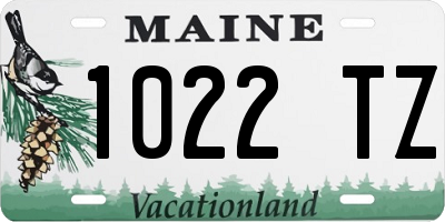 ME license plate 1022TZ