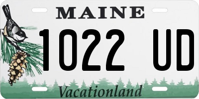 ME license plate 1022UD