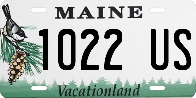 ME license plate 1022US