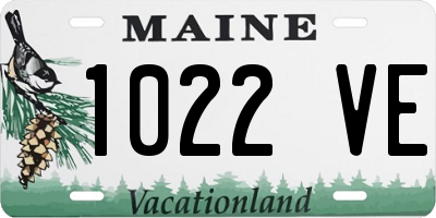 ME license plate 1022VE