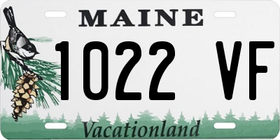 ME license plate 1022VF