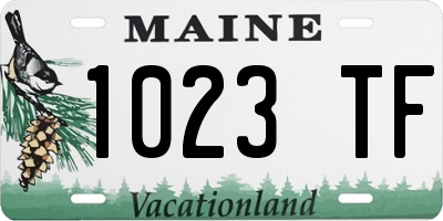 ME license plate 1023TF
