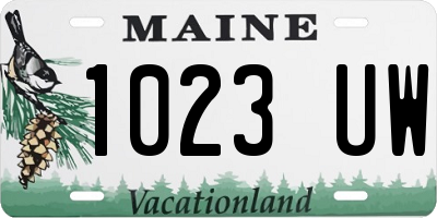 ME license plate 1023UW