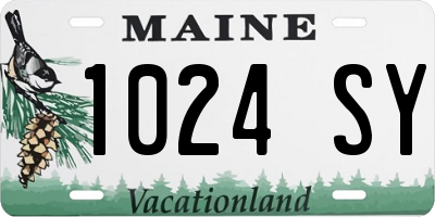 ME license plate 1024SY