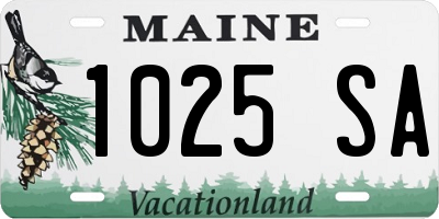 ME license plate 1025SA