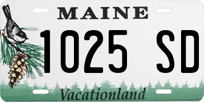 ME license plate 1025SD
