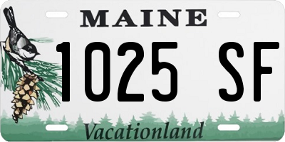 ME license plate 1025SF