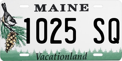 ME license plate 1025SQ