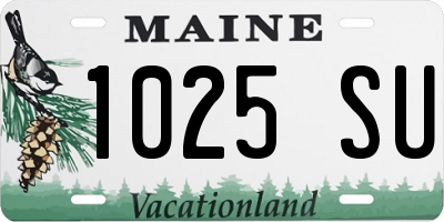ME license plate 1025SU