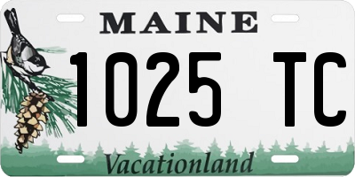 ME license plate 1025TC