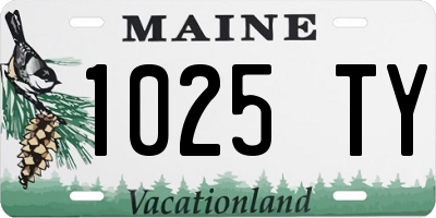 ME license plate 1025TY