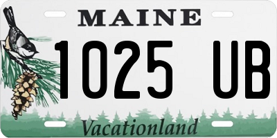 ME license plate 1025UB