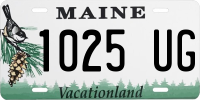 ME license plate 1025UG