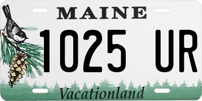 ME license plate 1025UR