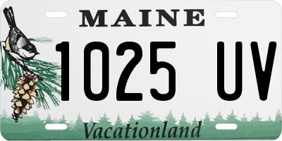 ME license plate 1025UV