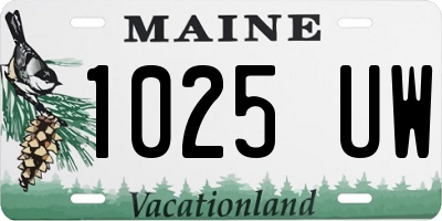 ME license plate 1025UW