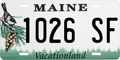 ME license plate 1026SF