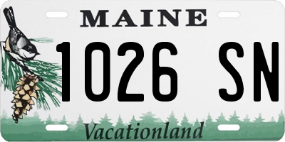 ME license plate 1026SN