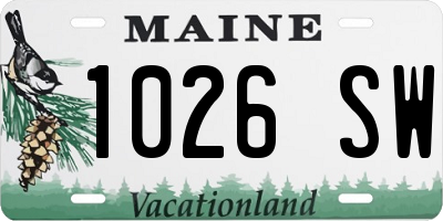 ME license plate 1026SW