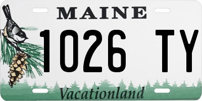 ME license plate 1026TY
