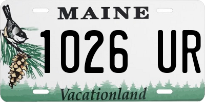 ME license plate 1026UR