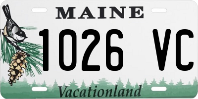 ME license plate 1026VC