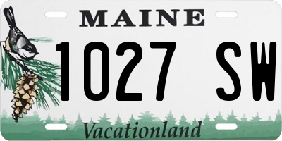 ME license plate 1027SW