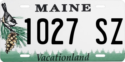 ME license plate 1027SZ