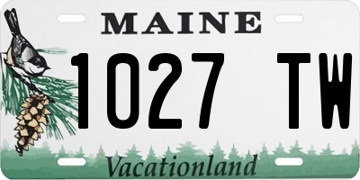 ME license plate 1027TW