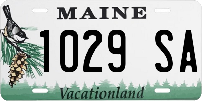 ME license plate 1029SA