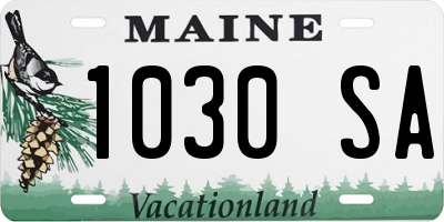 ME license plate 1030SA