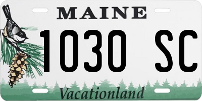 ME license plate 1030SC