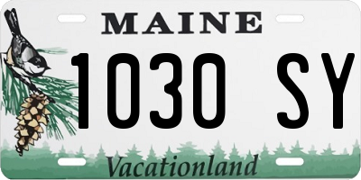 ME license plate 1030SY