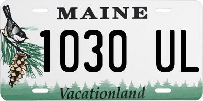 ME license plate 1030UL