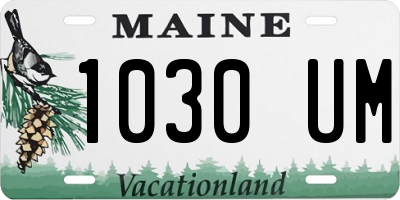 ME license plate 1030UM