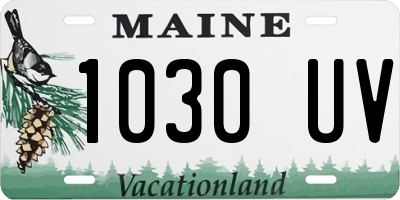 ME license plate 1030UV