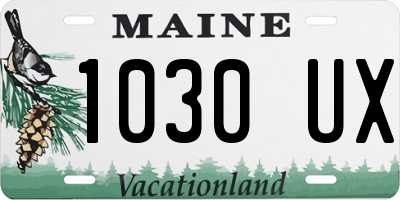 ME license plate 1030UX