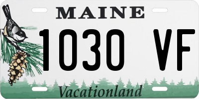 ME license plate 1030VF