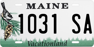 ME license plate 1031SA