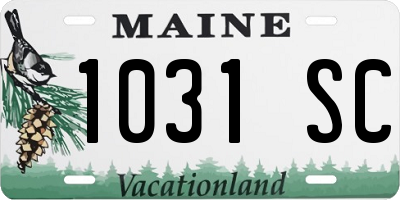 ME license plate 1031SC