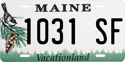 ME license plate 1031SF