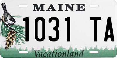 ME license plate 1031TA